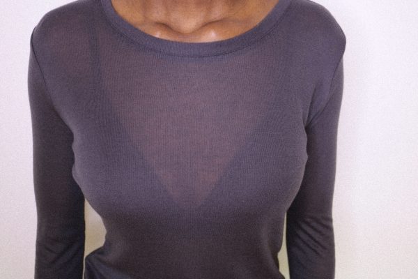 Grey Sheer Long Sleeve Top