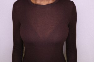 Brown Sheer Long Sleeve Top