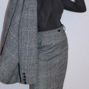 Houndstooth Skirt Suit